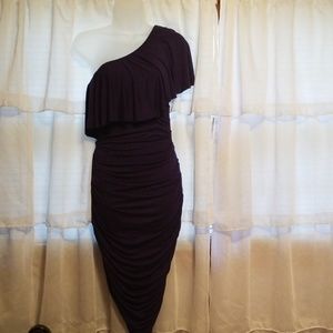 Ruffle one shoulder dress